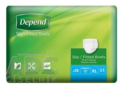 DEPEND Slip NORMAL XL priedušné plienkové nohavičky 1x15 ks