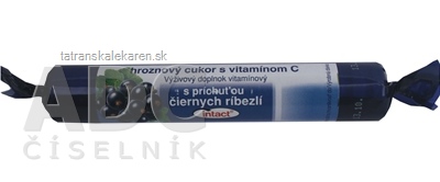 INTACT HROZNOVÝ CUKOR S VITAMÍNOM C s príchuťou čiernych ríbezlí (pastilky v rolke) 1x40g