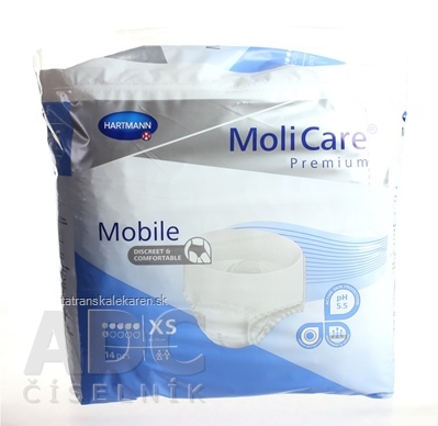 MoliCare Premium Mobile 6 kvapiek XS modré, plienkové nohavičky naťahovacie, 1x14 ks