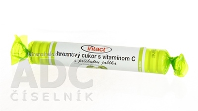 INTACT HROZNOVÝ CUKOR S VITAMÍNOM C s príchuťou jablka (pastilky v rolke) 1x40g