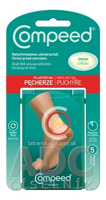 Compeed NÁPLASŤ na pľuzgiere stredná, gélová 1x5 ks