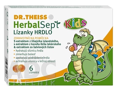 Dr.Theiss HerbalSept Kids HRDLO Lízanky 1x6 ks