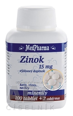 MedPharma ZINOK 15 mg tbl 100+7 zadarmo (107 ks)