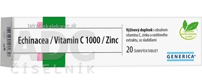 GENERICA Echinacea/Vitamin C 1000/Zinc tbl eff 1x20 ks