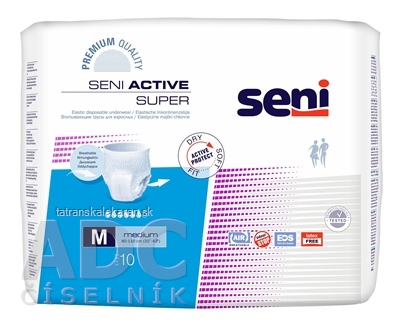 Seni ACTIVE SUPER Medium navliekacie nohavičky (obvod pás 80-110 cm) 1x10 ks