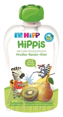 HiPP HiPPis 100% Ovocie Hruška Banán Kiwi kapsička (od ukonč. 5. mesiaca) ovocný príkrm 1x100 g