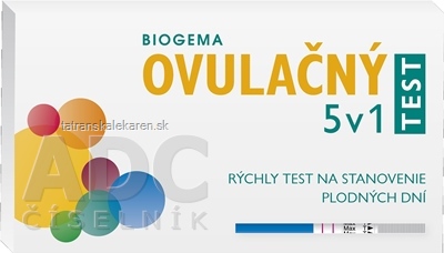 BIOGEMA OVULAČNÝ TEST 5 v 1 rýchly test na stanovenie plodných dní, samodiagnostický 1x5 ks