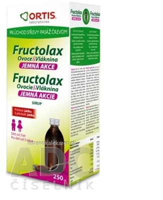 Fructolax Ovocie a vláknina SIRUP (príchuť jablka) 1x250 ml