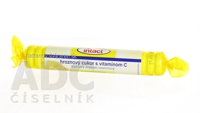 INTACT HROZNOVÝ CUKOR S VITAMÍNOM C s príchuťou citrónu (pastilky v rolke) 1x40g