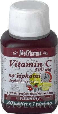 MedPharma VITAMÍN C 500MG so šípkami tbl (s postupným uvoľňovaním) 30+7 zadarmo (37 ks)