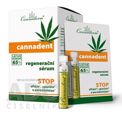 Cannaderm CANNADENT regeneračné sérum na afty a opary 10x1,5 ml