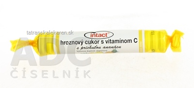 INTACT HROZNOVÝ CUKOR S VITAMÍNOM C s príchuťou ananásu (pastilky v rolke) 1x40g