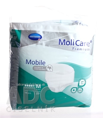 MoliCare Premium Mobile 5 kvapiek M zelené, plienkové nohavičky naťahovacie, 1x14 ks