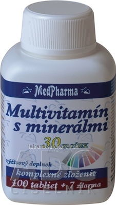 MedPharma MULTIVITAMÍN S MINERÁLMI 30 ZLOŽIEK tbl 100+7 zadarmo (107 ks)