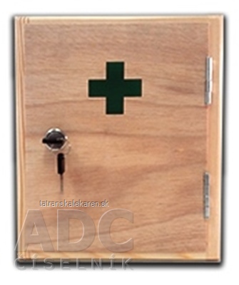 Lekárnička drevená malá závesná 1x1 ks