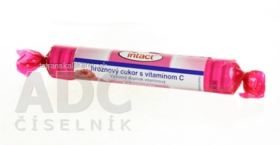 INTACT HROZNOVÝ CUKOR S VITAMÍNOM C s príchuťou maliny (pastilky v rolke) 1x40g