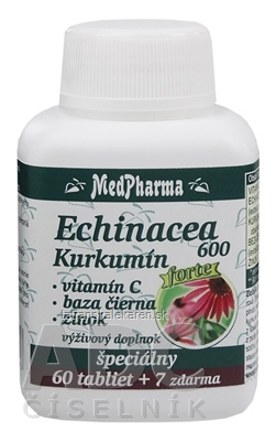 MedPharma ECHINACEA 600 Forte - Kurkumín tbl 60+7 zdarma (67 ks )