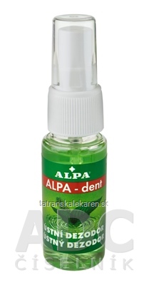 ALPA DENT ÚSTNY DEZODORANT s mätou a eukalyptom, zelený 1x30 ml