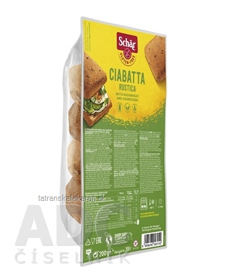 Schär CIABATTA RUSTICA žemle bezgluténové, predpečené, celozrnné 4x50 g (200 g)