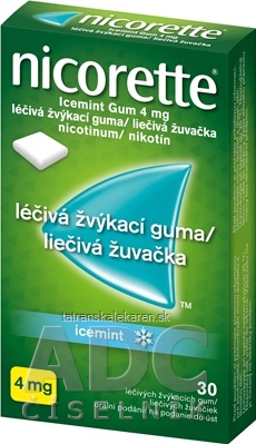 Nicorette Icemint Gum 4 mg gum med (blis.PVC/PVDC/Al) 1x30 ks