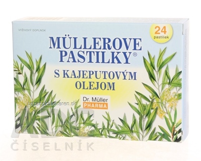 MÜLLEROVE PASTILKY S KAJEPUTOVÝM OLEJOM (ťažkosti v hrdle) 1x24 ks