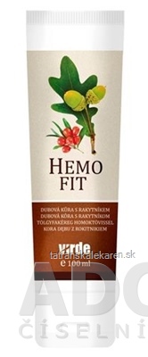 VIRDE HEMOFIT gél, dubová kôra s rakytníkom 1x100 ml