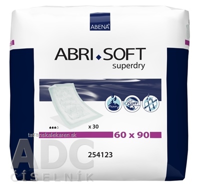 ABENA ABRI SOFT superdry 60x90 cm podložka absorpčná, savosť 1500 ml, 1x30 ks