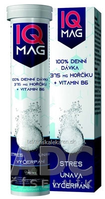 IQ MAG Horčík 375 mg + Vitamín B6 šumivé tablety 1x20 ks