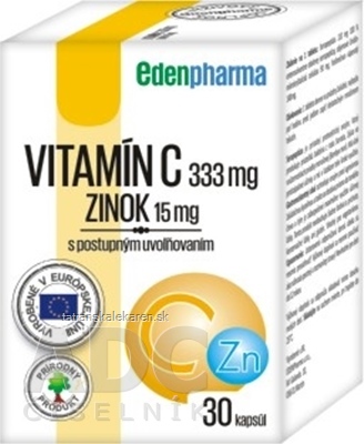 EDENPharma VITAMÍN C + ZINOK cps s postupným uvoľňovaním 1x30 ks