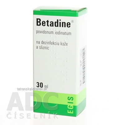 Betadine dezinfekčný roztok 100 mg/ml sol der (fľ.plast.) 1x30 ml