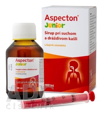 Aspecton Junior sirup pri suchom a dráždivom kašli s islandským lišajníkom 1x100 ml