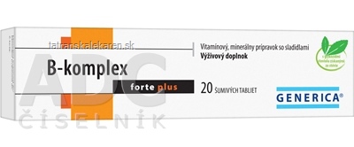 GENERICA B-komplex forte plus tbl eff 1x20 ks