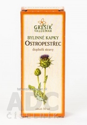 GREŠÍK BYLINNÉ KVAPKY OSTROPESTREC 1x50 ml