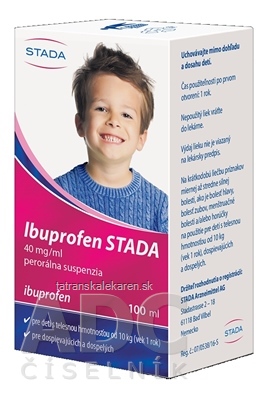 Ibuprofen STADA 40 mg/ml perorálna suspenzia sus por (fľ.PET+ striek.) 1x100 ml