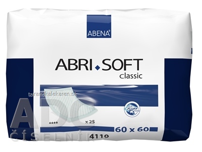 ABENA ABRI SOFT 60x60 cm podložka absorpčná, savosť 1300 ml, 1x25 ks