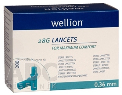 Wellion LANCETS 28G - Lanceta sterilná priemer 0,36 mm (WELL208) 1x200 ks