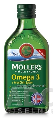 MOLLER´S Omega 3 RYBÍ OLEJ Natur z pečene tresiek 1x250 ml