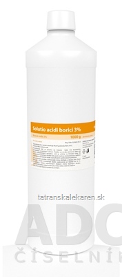 Solutio acidi borici 3% sol der (fľ.HDPE) 1x1000 g