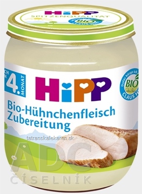 HiPP Príkrm BIO Kuracie mäso - pyré mäso (od ukončeného 4. mesiaca)(Bio-Hühnchenfleisch) 1x125 g