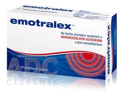 Emotralex rektálne čapíky na liečbu hemoroidov 1x10 ks
