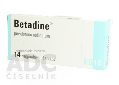 Betadine 200 mg vaginálne čapíky sup vag (fólia plastická) 1x14 ks