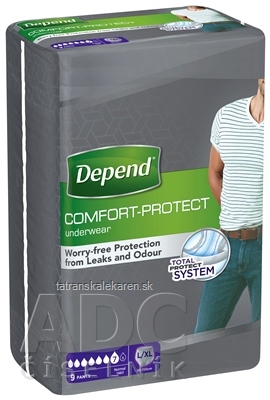 DEPEND NORMAL L/XL pre mužov naťahovacie nohavičky 1x9 ks