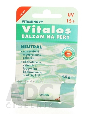 VITALOS Balzam na pery neutral SPF 15 vitamínový 1x1 ks
